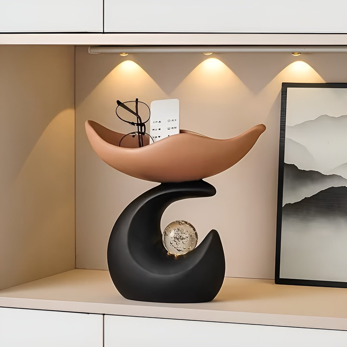 Organizer-Tablett aus Kunstharz – Modernes Wellendesign | Stilvolle Aufbewahrung für Schlüssel, Brille und Schmuck