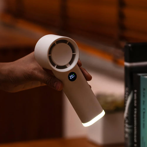 3600mAh USB wiederaufladbarer Handventilator mit LED-Lampe | Karnz