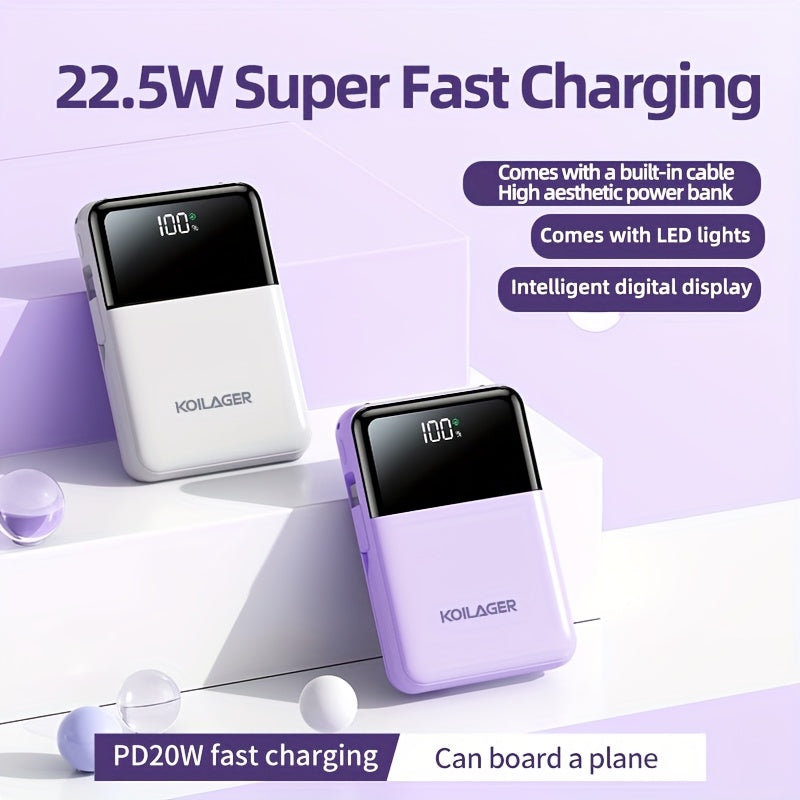 Powerbank 10000mAh Mini mit Display | Karnz