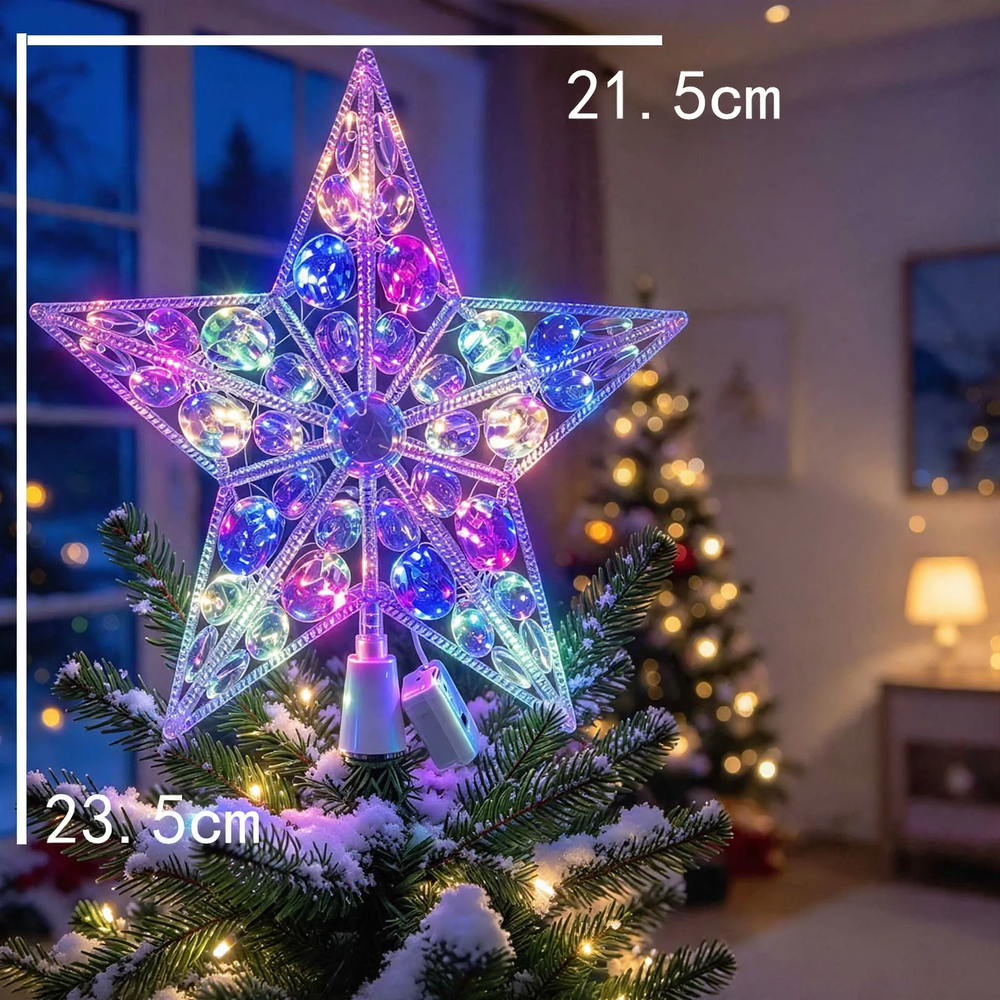 Beleuchteter Weihnachtsbaum-Spitzenstern aus PVC