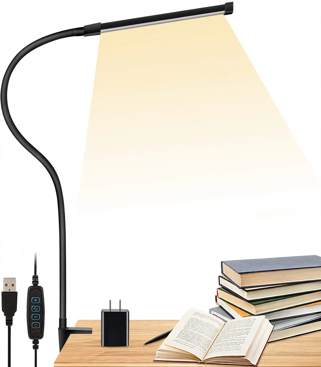 LED-Klemmleuchte mit langem Arm, 60 cm