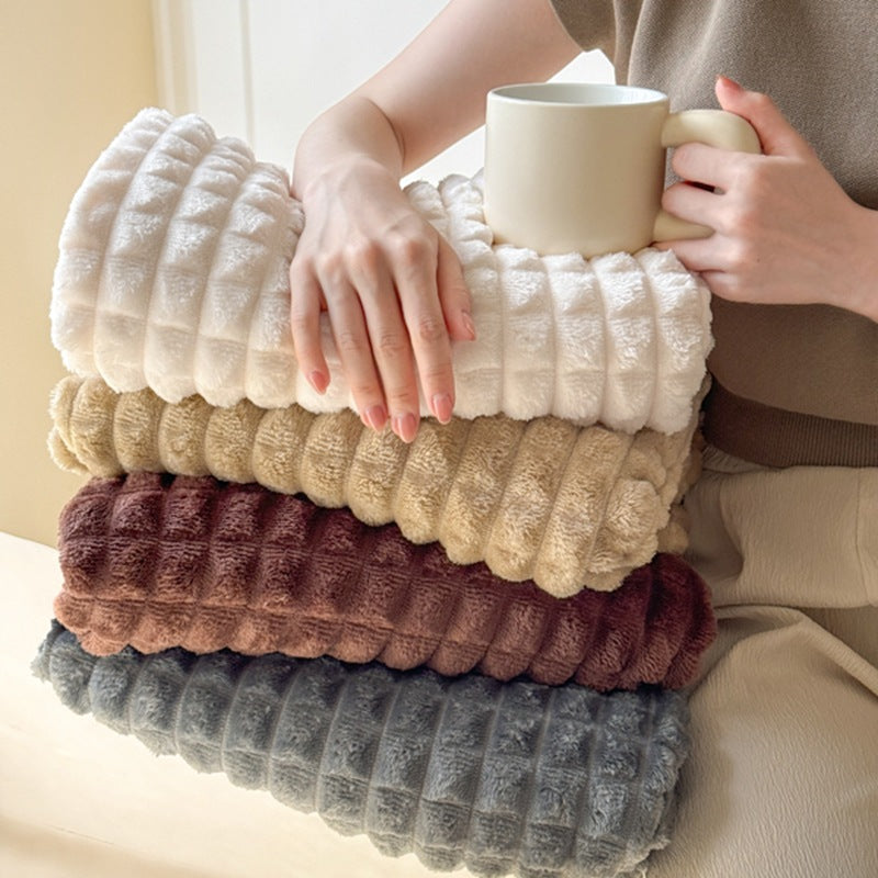 Warme Flanell-Wohndecke mit Struktur, ganzjährig geeignet