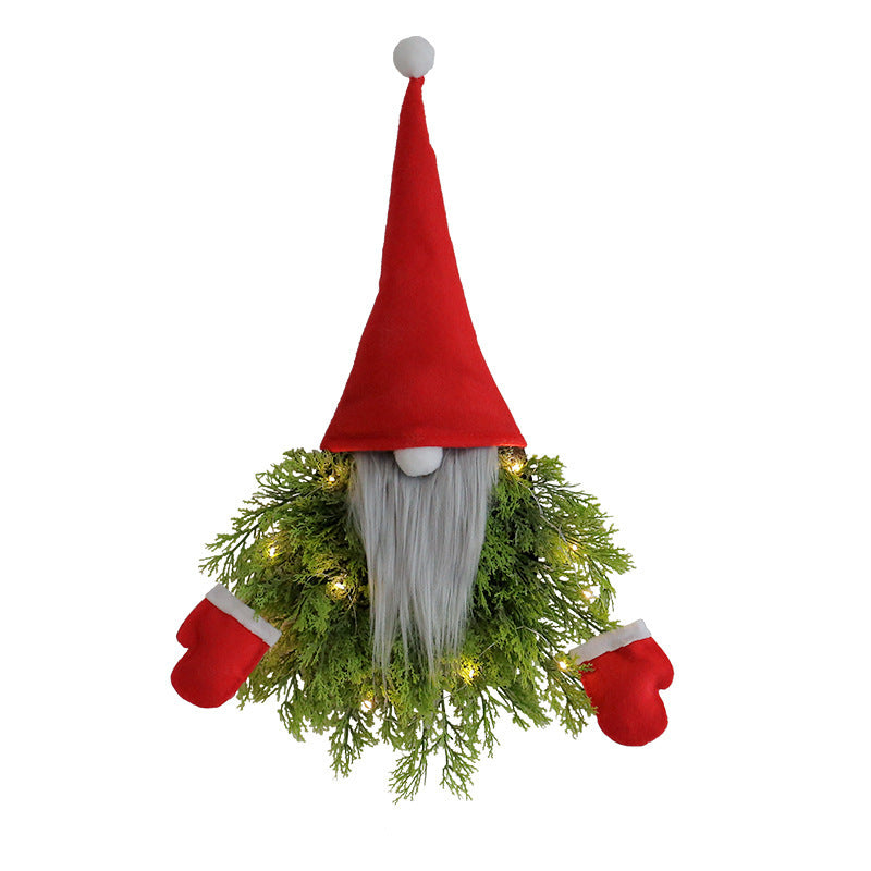 Kreativer Weihnachtskranz mit Wichtel-Motiv und Beleuchtung