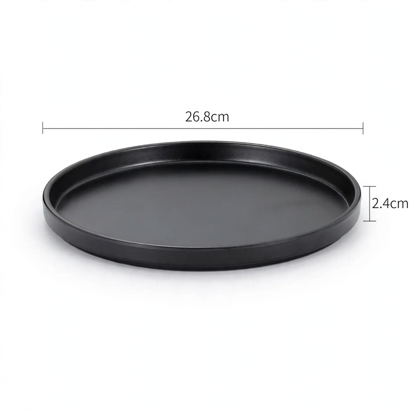 Flacher Teller, Melamin, rund, 20–28 cm