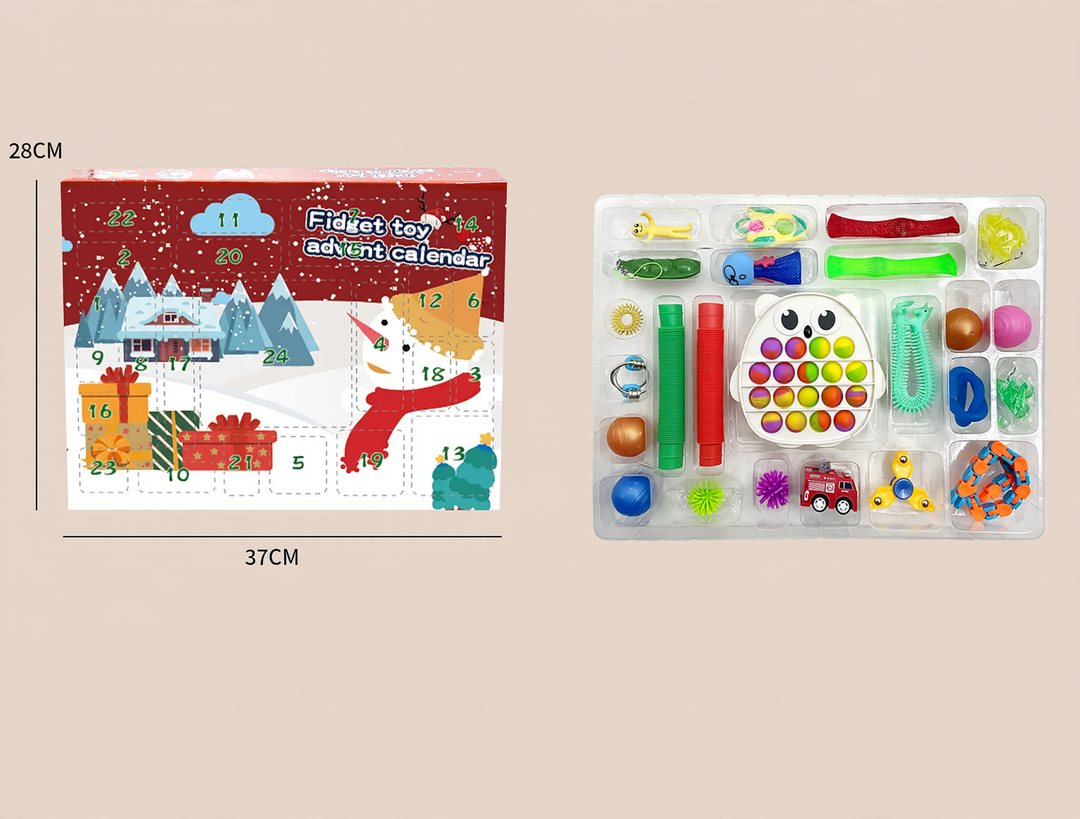 Weihnachts-Adventskalender mit 24 Anti-Stress-Spielzeugen