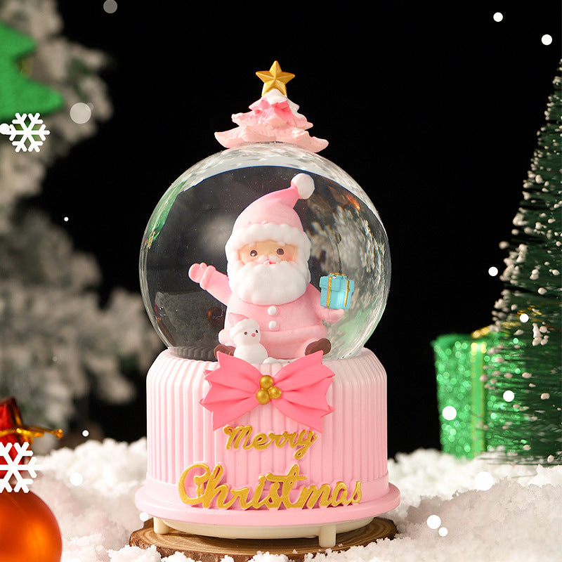 Weihnachtliche Schneekugel mit Musik und Licht