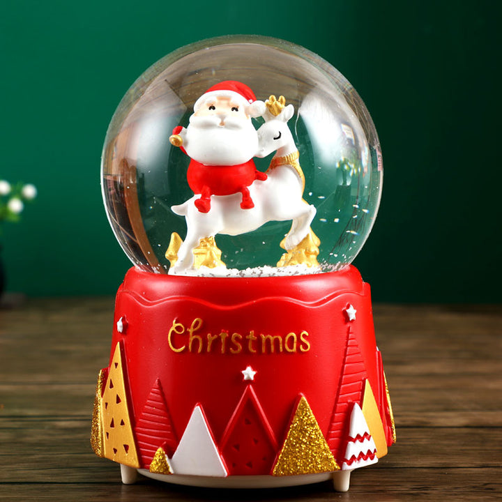 Weihnachtliche Schneekugel mit Musik und Licht