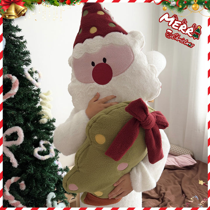 Weihnachts-Dekokissen aus Wollplüsch