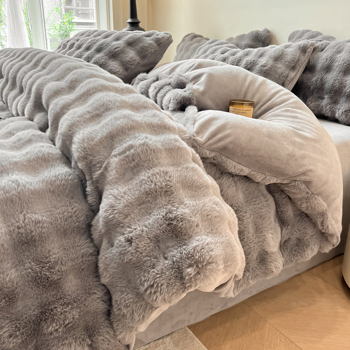 Winter-Bettwäsche-Set aus verdicktem Milchfaser-Fleece