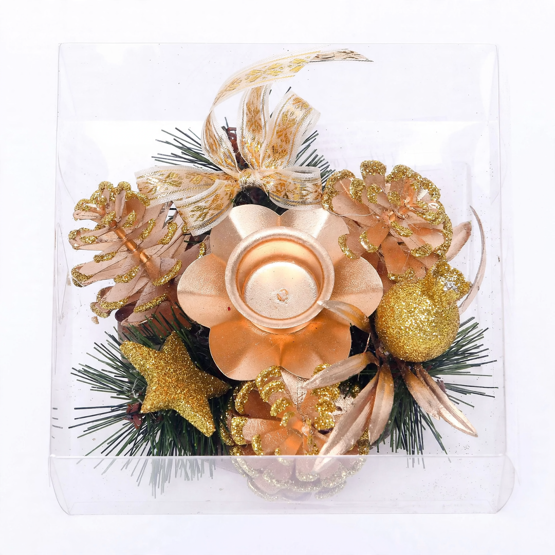 Weihnachtlicher Kerzenkranz mit Tannenzapfen 12 cm