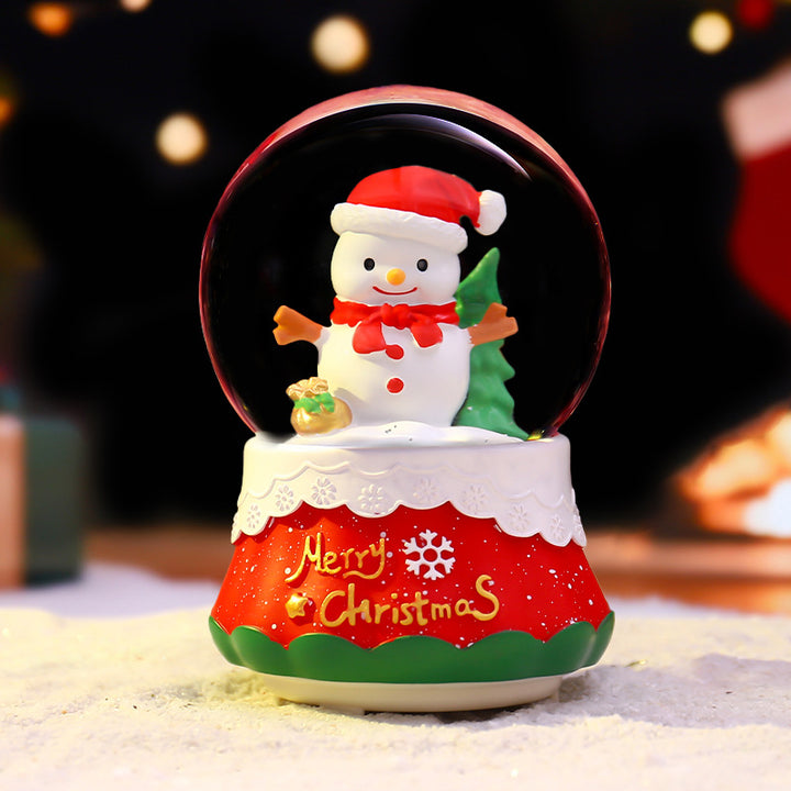 Weihnachtliche Schneekugel mit Musik und Licht