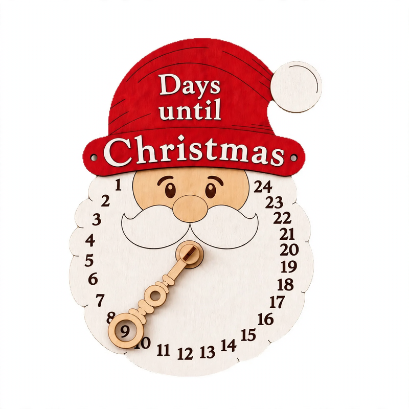 Weihnachts-Countdown-Schild aus Holz