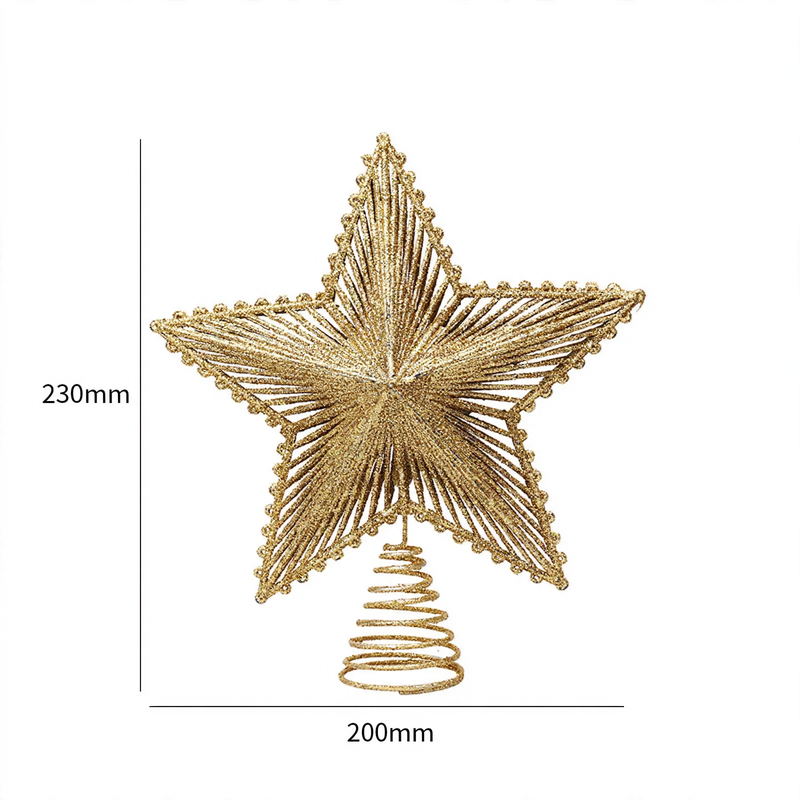 Weihnachtsbaum-Spitzenstern, 20 cm, mit Glitzer-Design