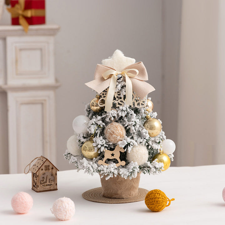 Mini-Weihnachtsbaum mit Beflockung für den Tisch