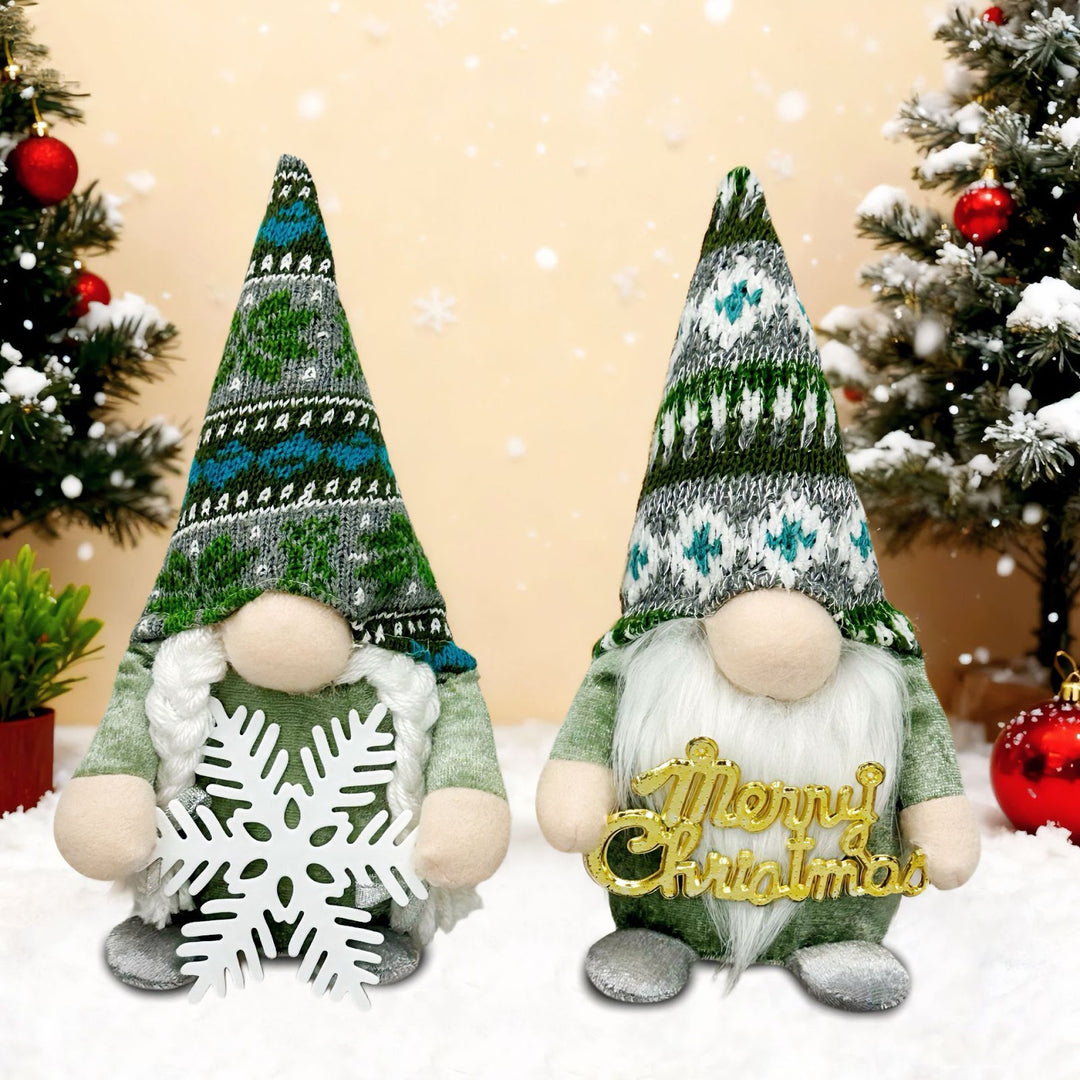 Dekorative Zwergen-Figur mit weihnachtlichem Zubehör
