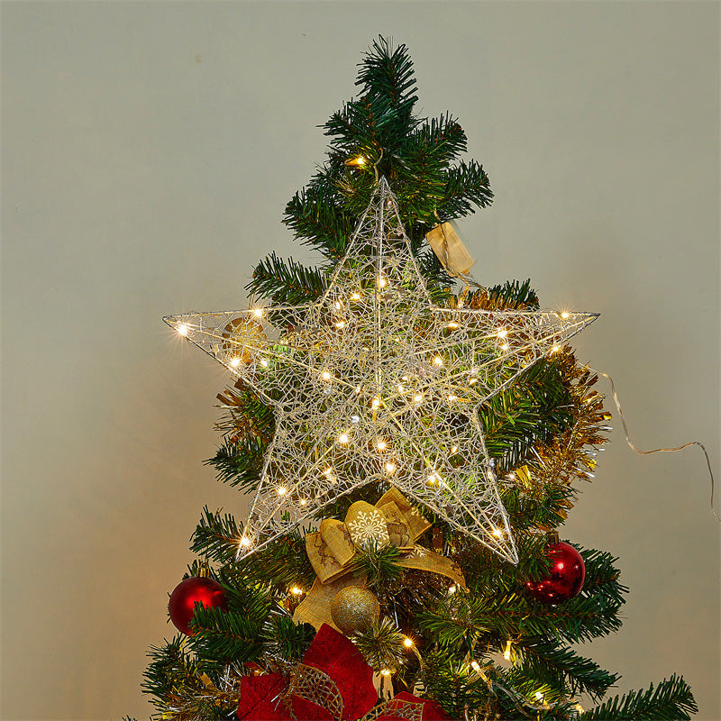 LED-Weihnachtsbaumspitze Stern, Drahtgeflecht