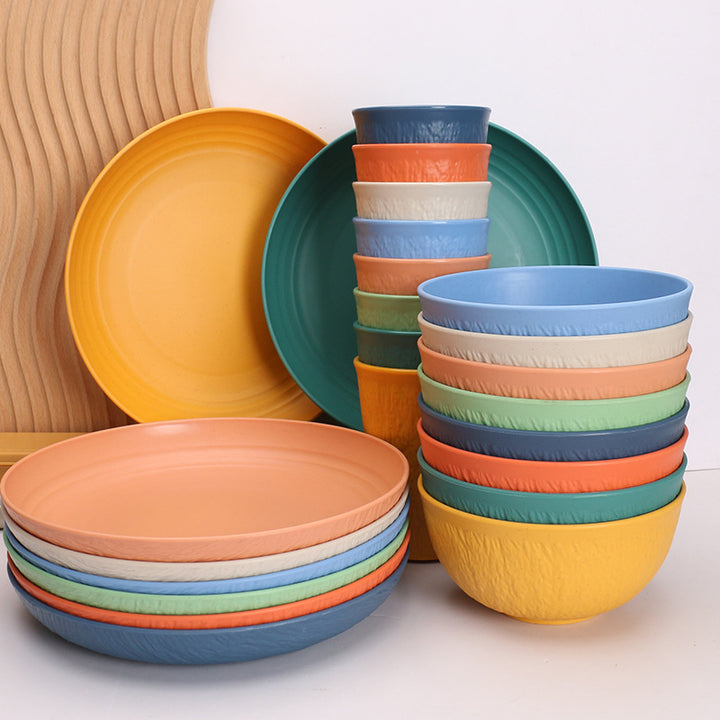 Keramik-Geschirrset, Blumenmuster, Vintage-Stil