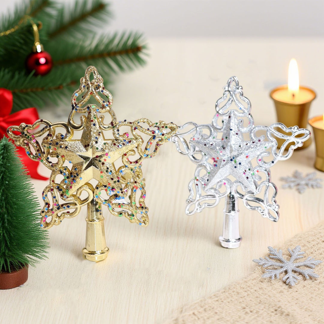 Weihnachtsbaum-Spitze Stern, durchbrochenes Design
