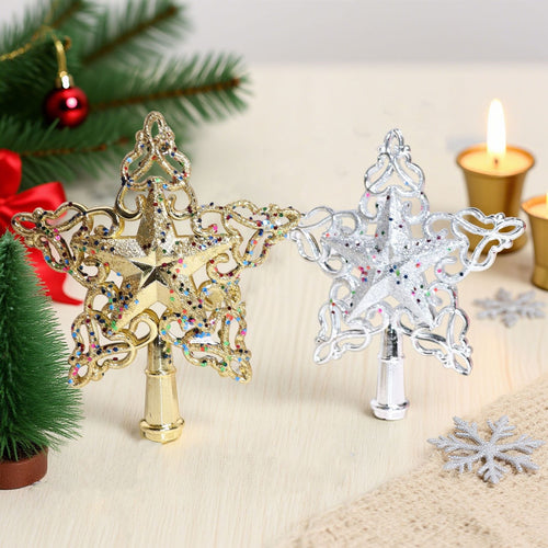 Weihnachtsbaum-Spitze Stern, durchbrochenes Design