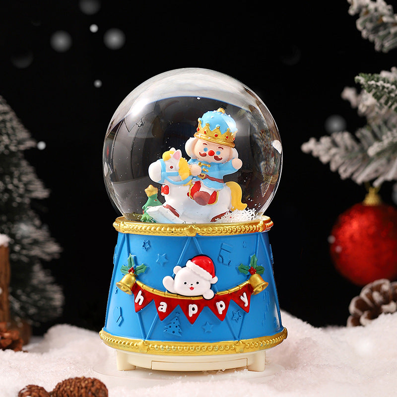 Weihnachtliche Schneekugel mit Musik und Licht