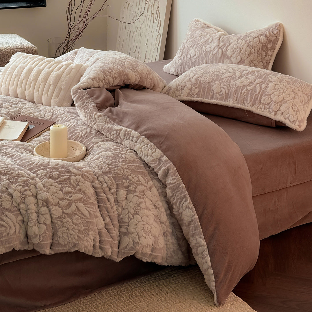 Milchfaser-Fleece Bettwäsche-Set, extra warm
