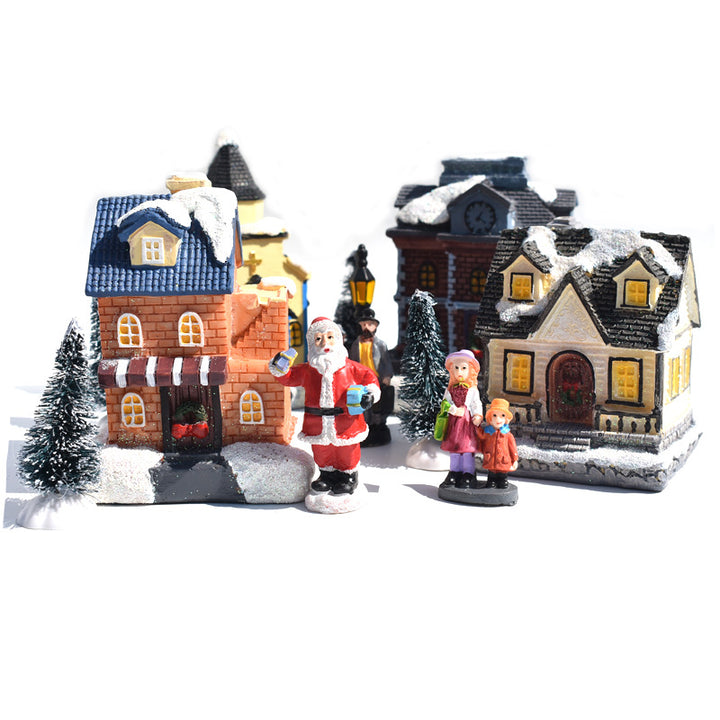 Beleuchtetes Weihnachts-Dorf-Set, 10-teilig
