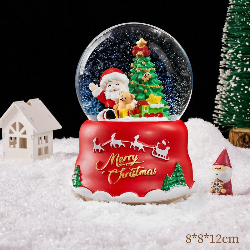 Weihnachtliche Schneekugel mit Spieluhr und Kutschen-Design