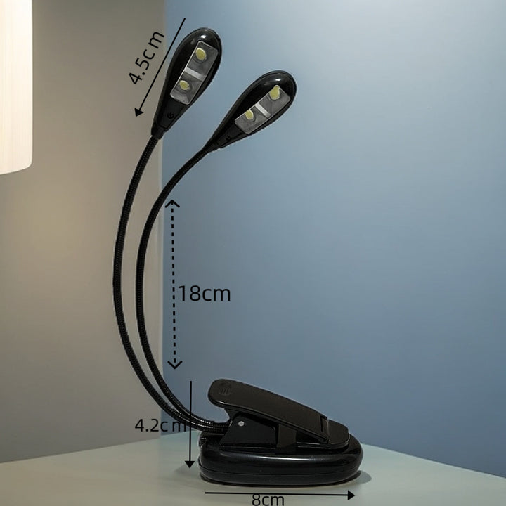 LED-Notenständerleuchte mit Doppelarm für Musiker