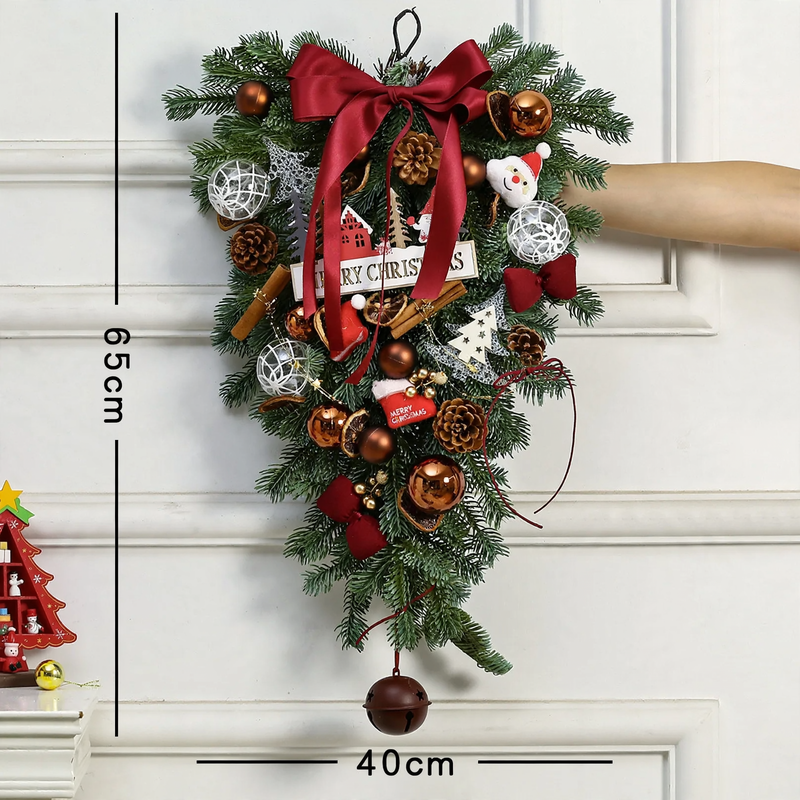 Weihnachtskranz für Tür und Wand, PVC, 40 cm oder 50 cm