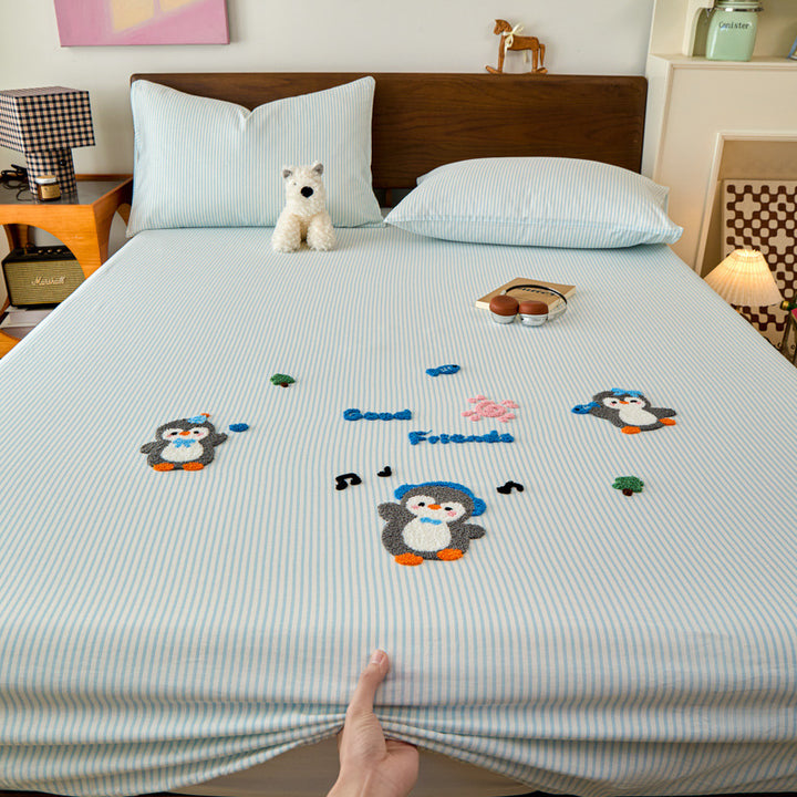 Baumwoll-Spannbettlaken-Set mit Cartoon-Motiven
