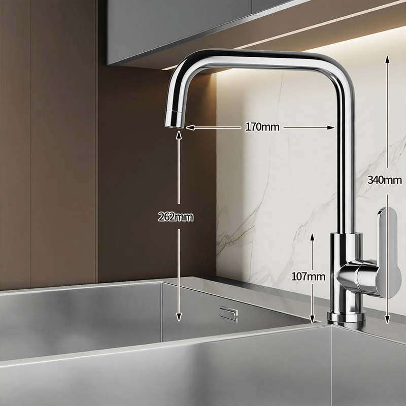 Edelstahl-Wasserhahn für Küche, Misch- oder Kaltwasser