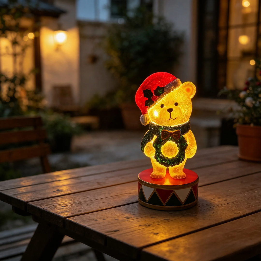 Dekorative Bärenfigur im Nussknacker-Stil mit Beleuchtung