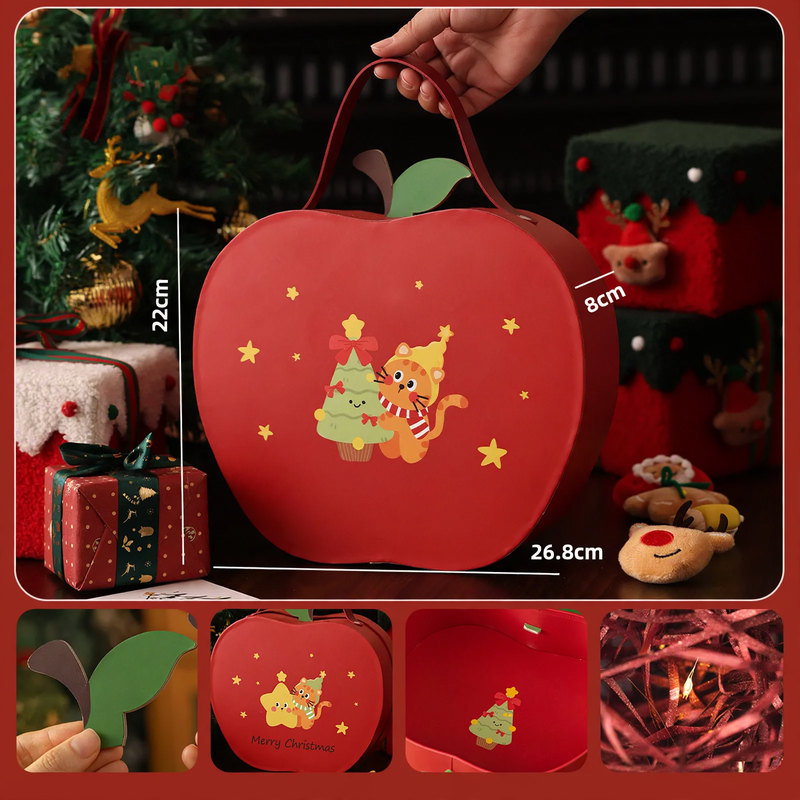 Weihnachts-Adventskalender-Geschenkbox, 24 Fächer, Stoff