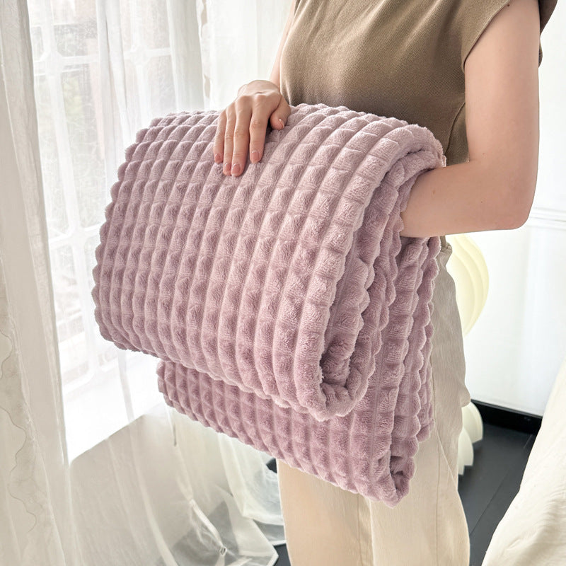 Warme Flanell-Wohndecke mit Struktur, ganzjährig geeignet