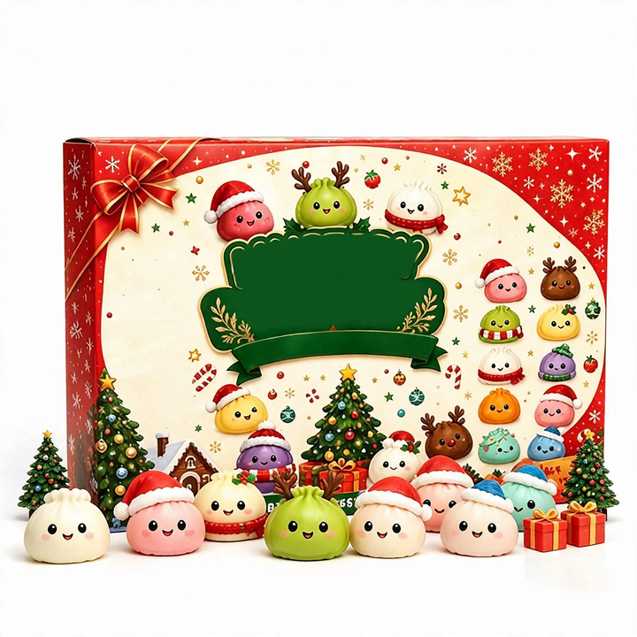 Weihnachts-Adventskalender mit sensorischen Dekofiguren