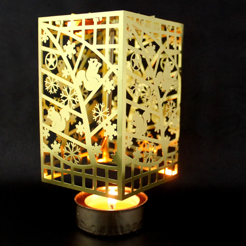 Rotierender Metall-Kerzenhalter, goldfarben