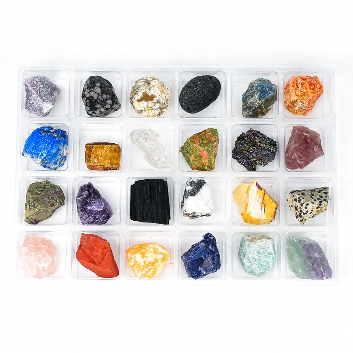 Adventskalender mit 24 Mineralien und Edelsteinen