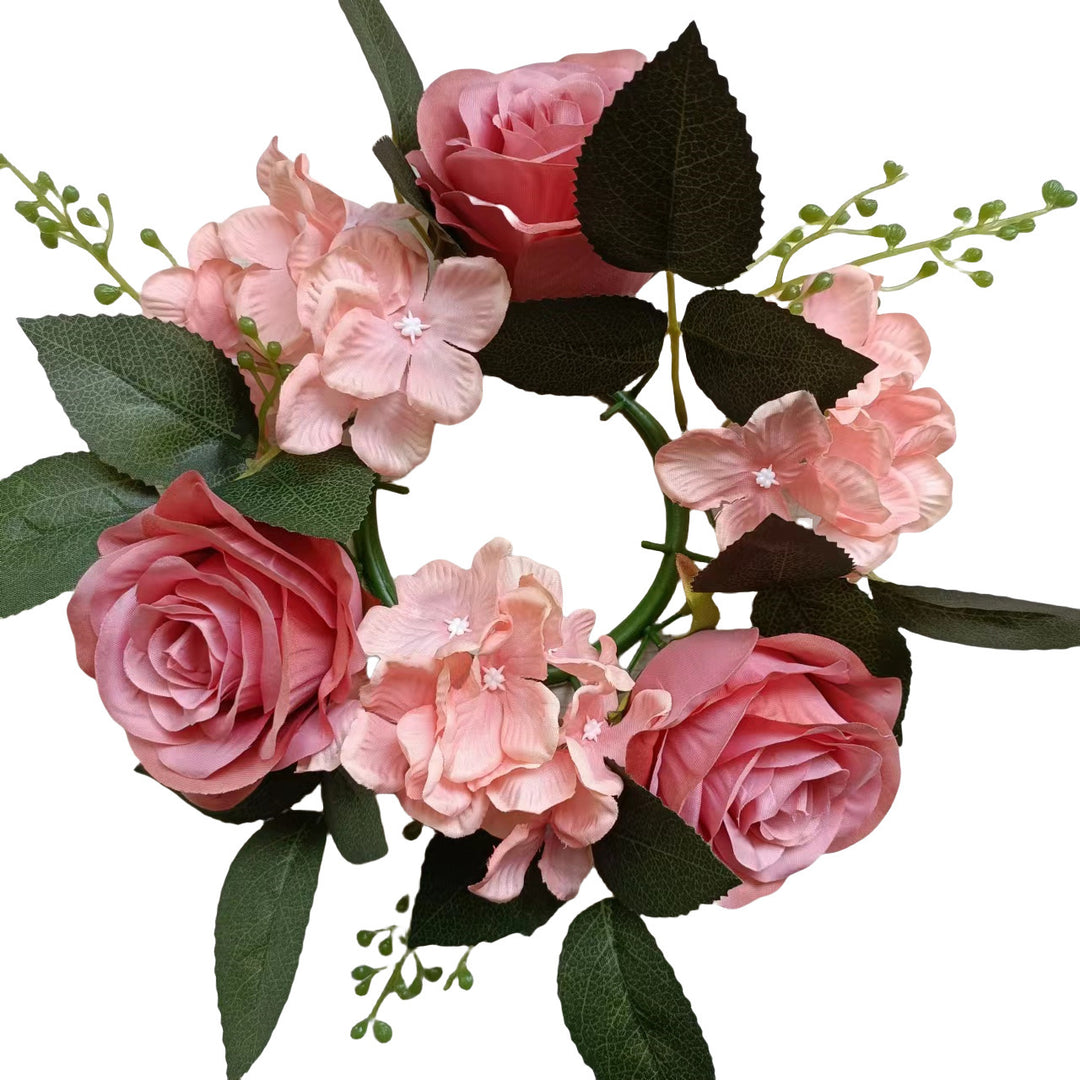 Künstlicher Rosen-Kerzenkranz, 20 cm