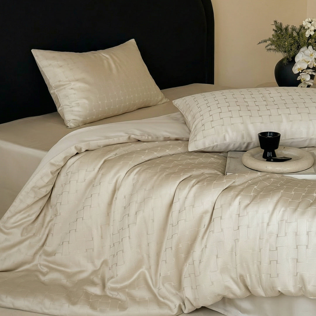Tencel-Bettwäsche-Set, 4-teilig, 100S, Jacquard-Muster