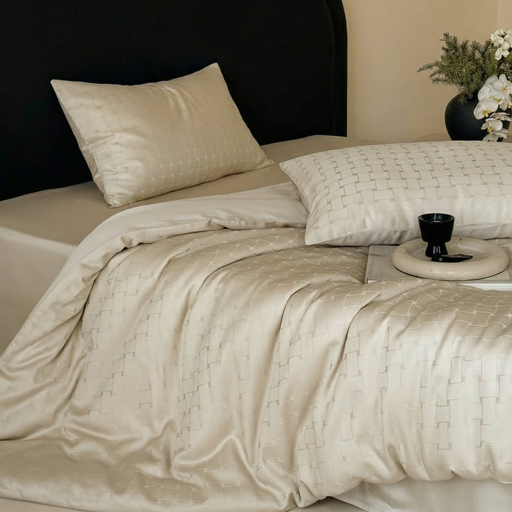 Tencel-Bettwäsche-Set, 4-teilig, 100S, Jacquard-Muster
