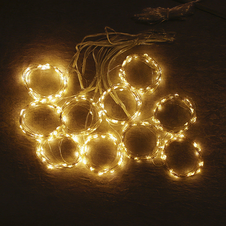 LED-Vorhang-Lichterkette mit Kupferdraht, USB