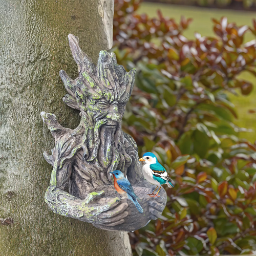 Baumgeist-Vogeltränke aus Kunstharz