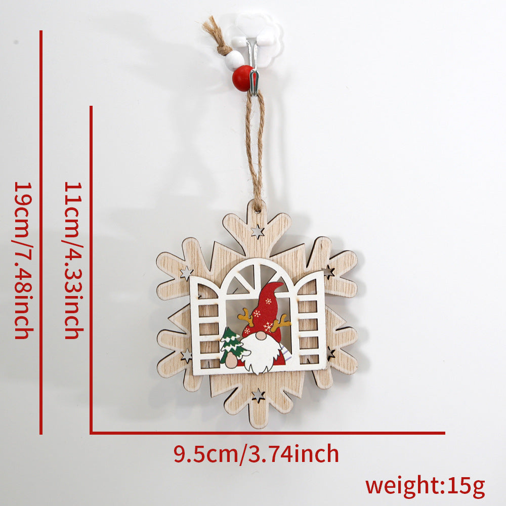 Dekorativer Weihnachts-Holzanhänger mit Wichtel-Motiv