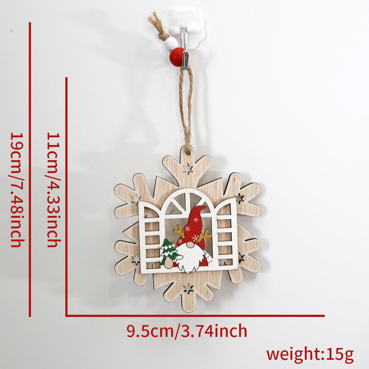 Dekorativer Weihnachts-Holzanhänger mit Wichtel-Motiv