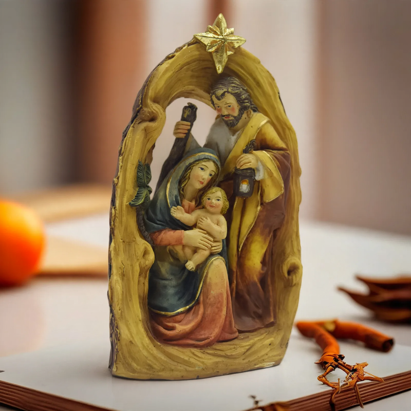 Heilige Familie Krippenfigur aus Kunstharz