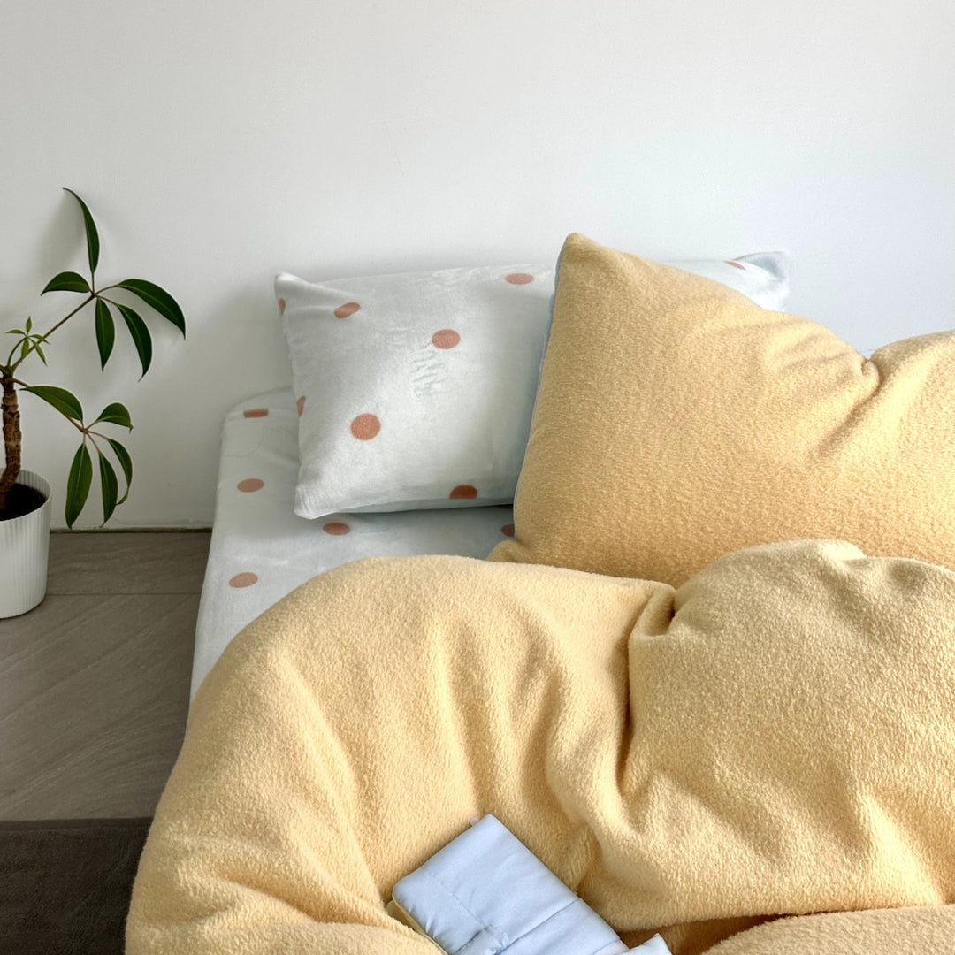 Milchfaser-Fleece Bettwäsche-Set, einfarbig, weich