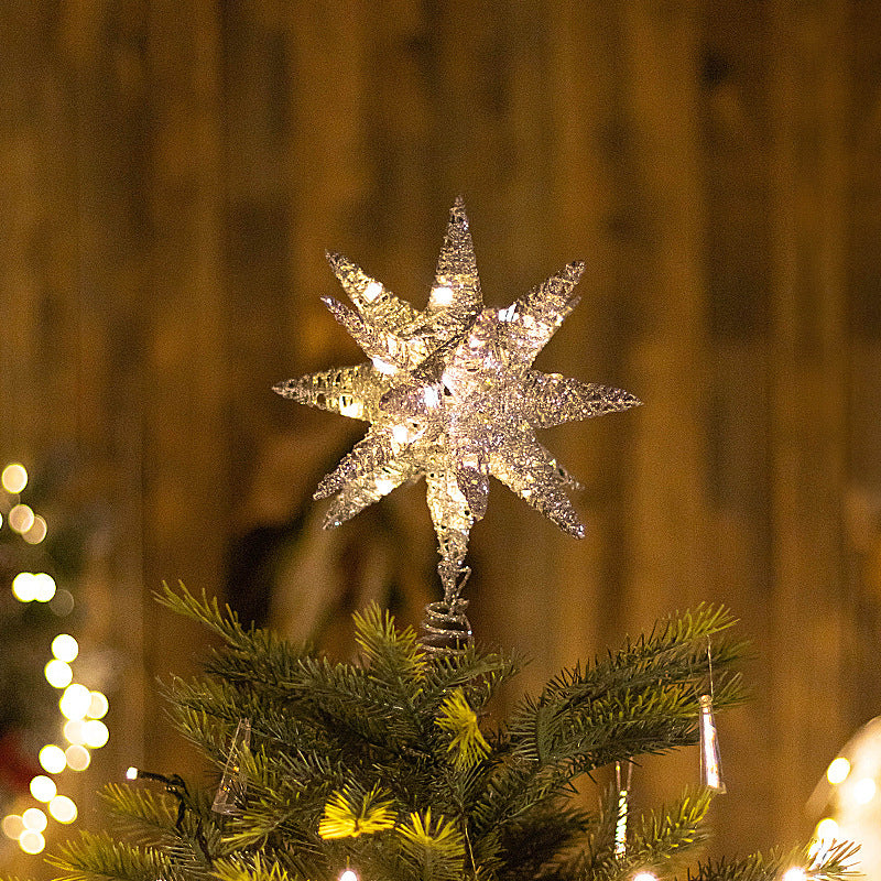 Dekorativer LED-Weihnachtsbaum-Stern aus Eisen
