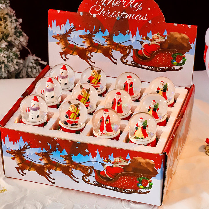 Weihnachtliche Schneekugel-Geschenkset mit Beleuchtung