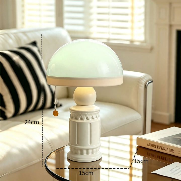 Vintage Säulenlampe mit Reliefmuster
