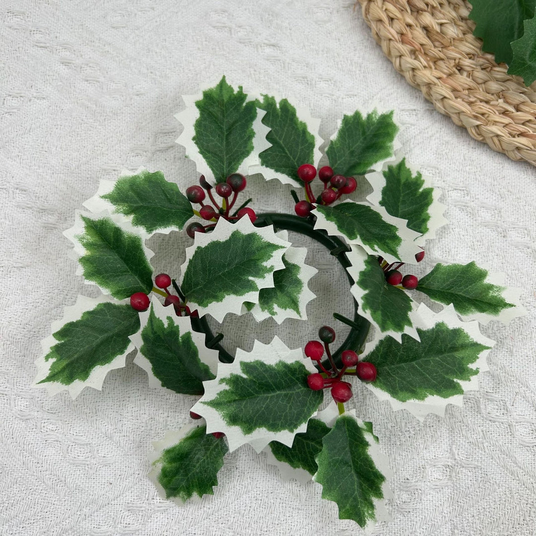 Künstlicher Weihnachtskranz für Kerzenhalter